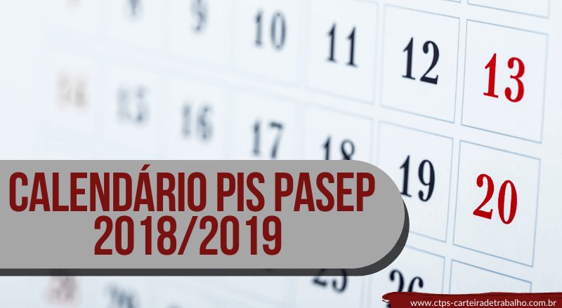 Pagamento PIS Pasep 2019 – Calendário PIS 2018-2019
